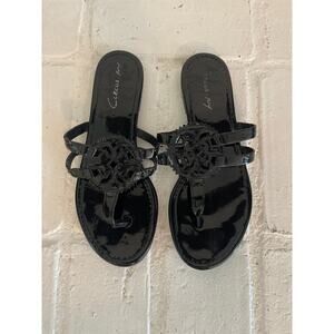 Sam Edelman Circus NY Canyon Black Medallion Cushioned Sandal Size 7